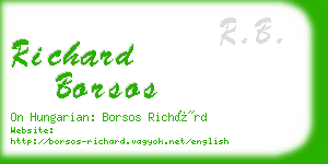 richard borsos business card